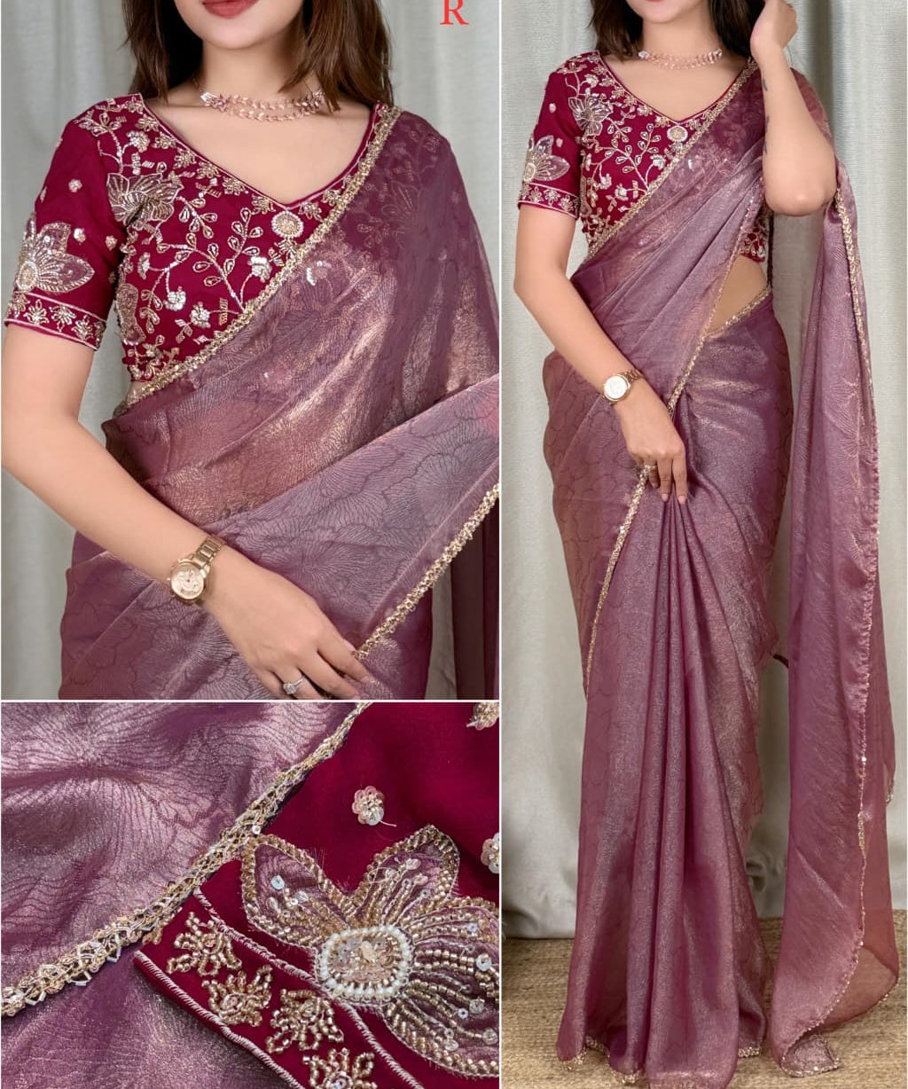 Kiara Beads Handwork Silk Saree