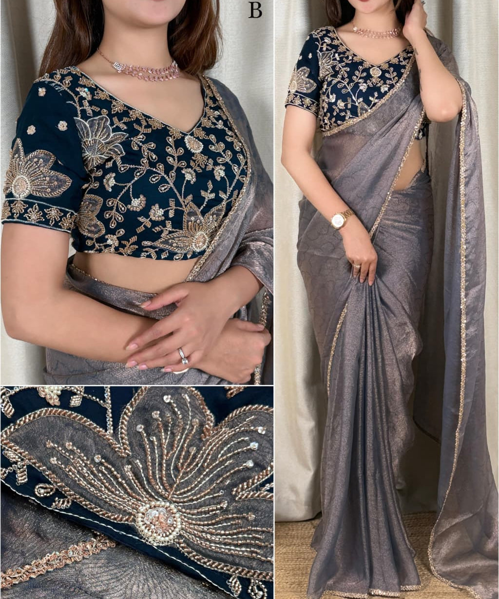 Kiara Beads Handwork Silk Saree