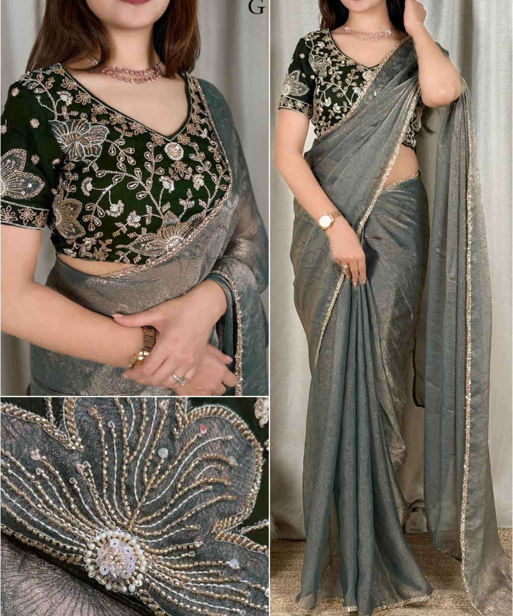 Kiara Beads Handwork Silk Saree