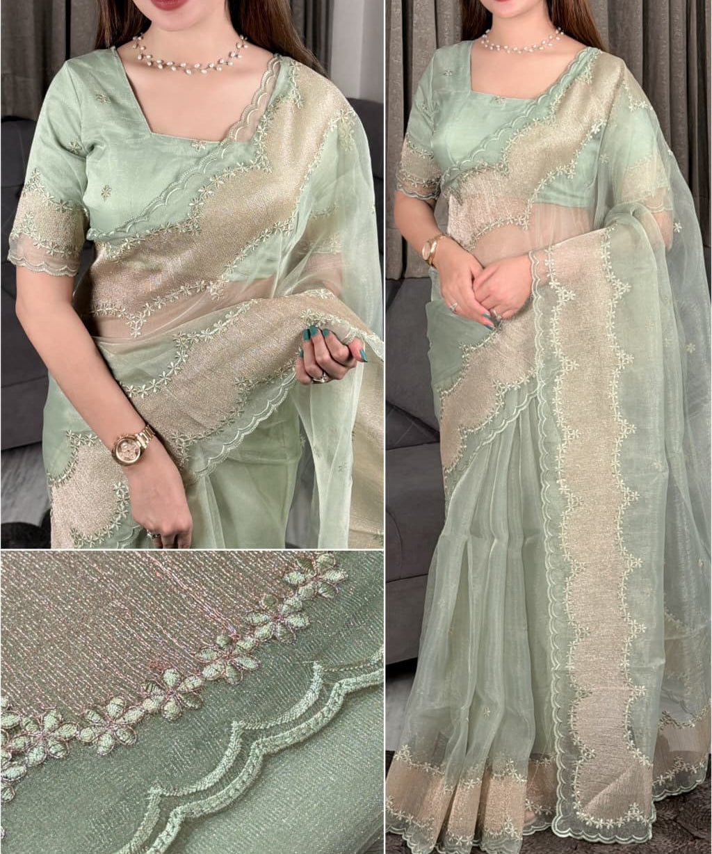 Yashavi Partywear Organza Saree