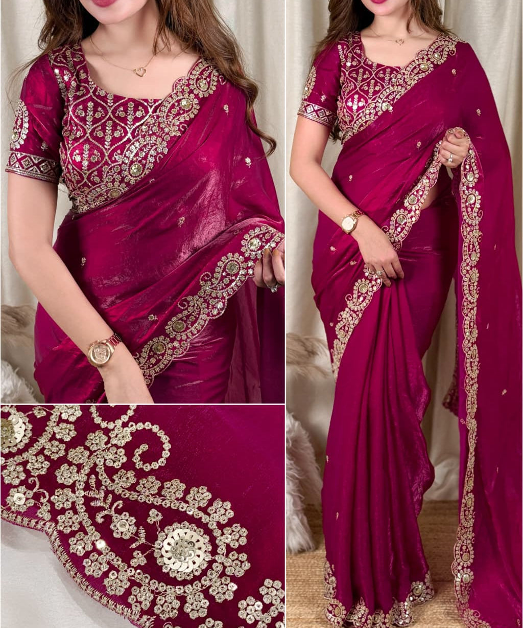 Aditi Fendy Satin Designer Saree