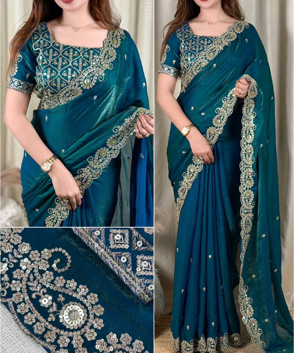 Aditi Fendy Satin Designer Saree