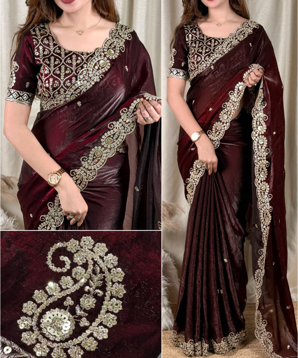 Aditi Fendy Satin Designer Saree