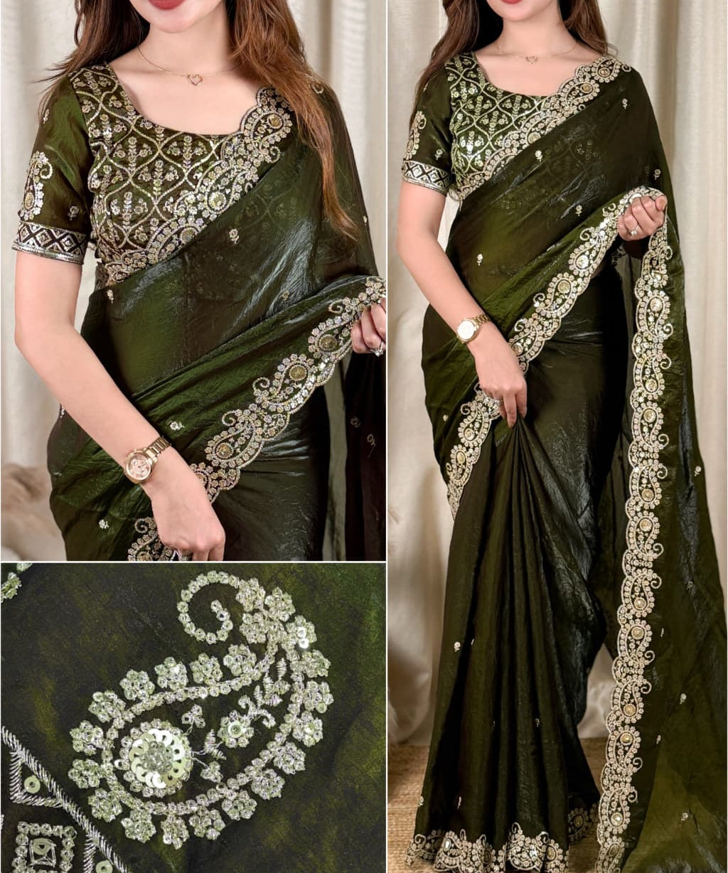 Aditi Fendy Satin Designer Saree