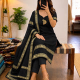 Festive Cotton Straight Kurti Set