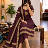 Festive Cotton Straight Kurti Set