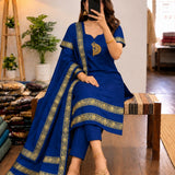 Festive Cotton Straight Kurti Set