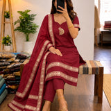 Festive Cotton Straight Kurti Set
