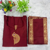 Festive Cotton Straight Kurti Set