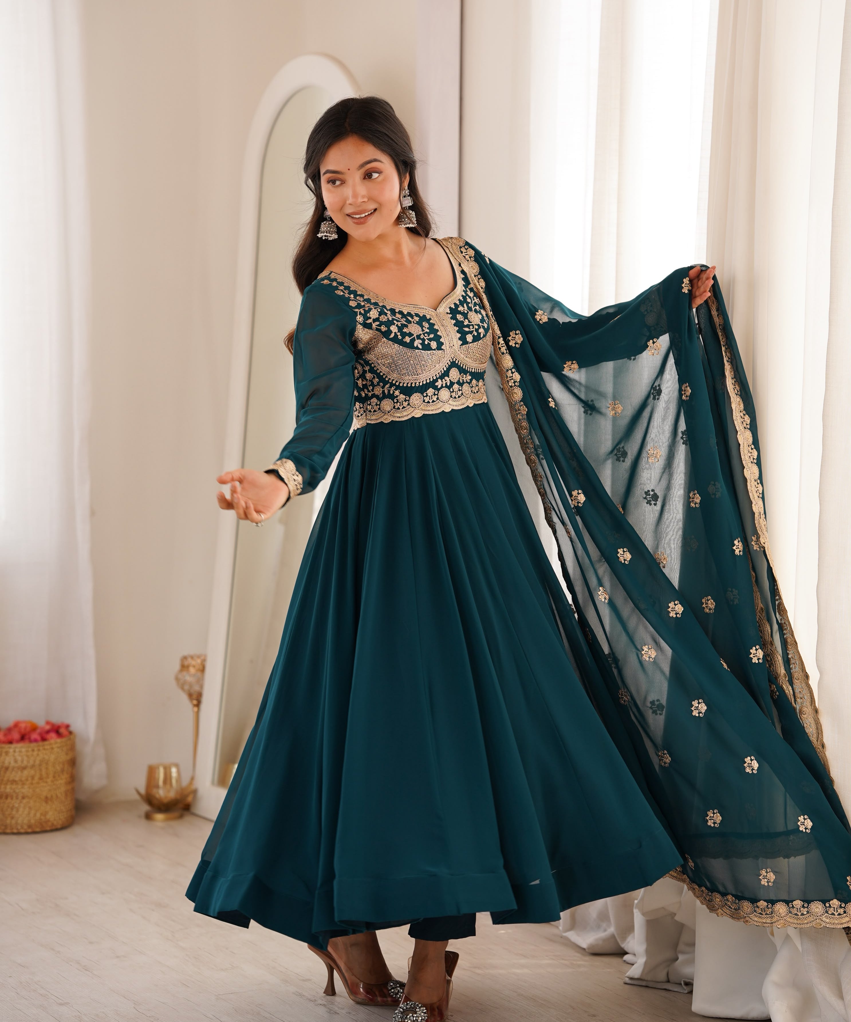 Presenting Georgette Embroidered Gown