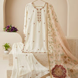 Classic Off-white Georgette Top Plazzo
