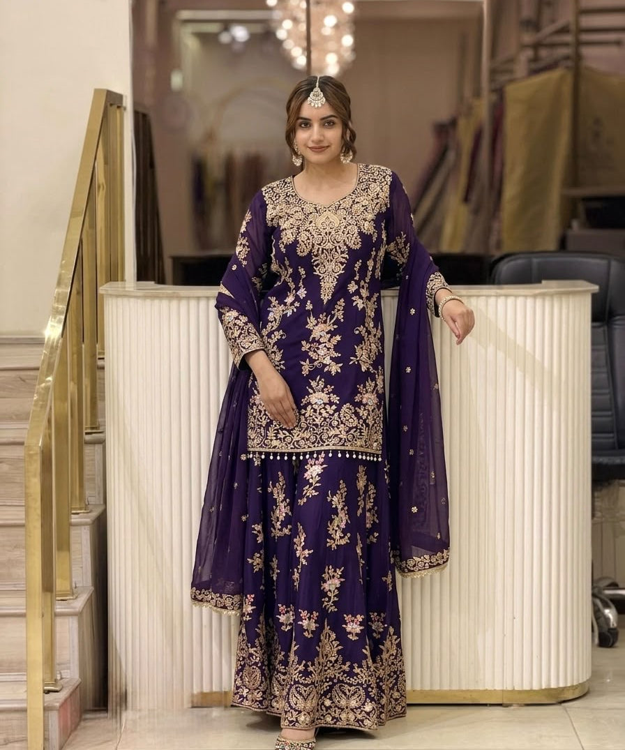 Pakistani Silk Embroidered Top Lehenga