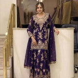 Pakistani Silk Embroidered Top Lehenga