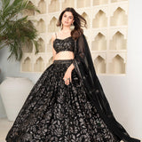 Black Fancy Sequence work Lehenga