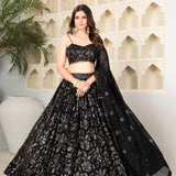 Black Fancy Sequence work Lehenga
