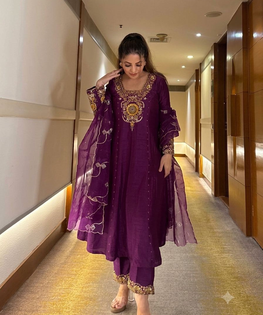 Premium Purple Anarkali Suit