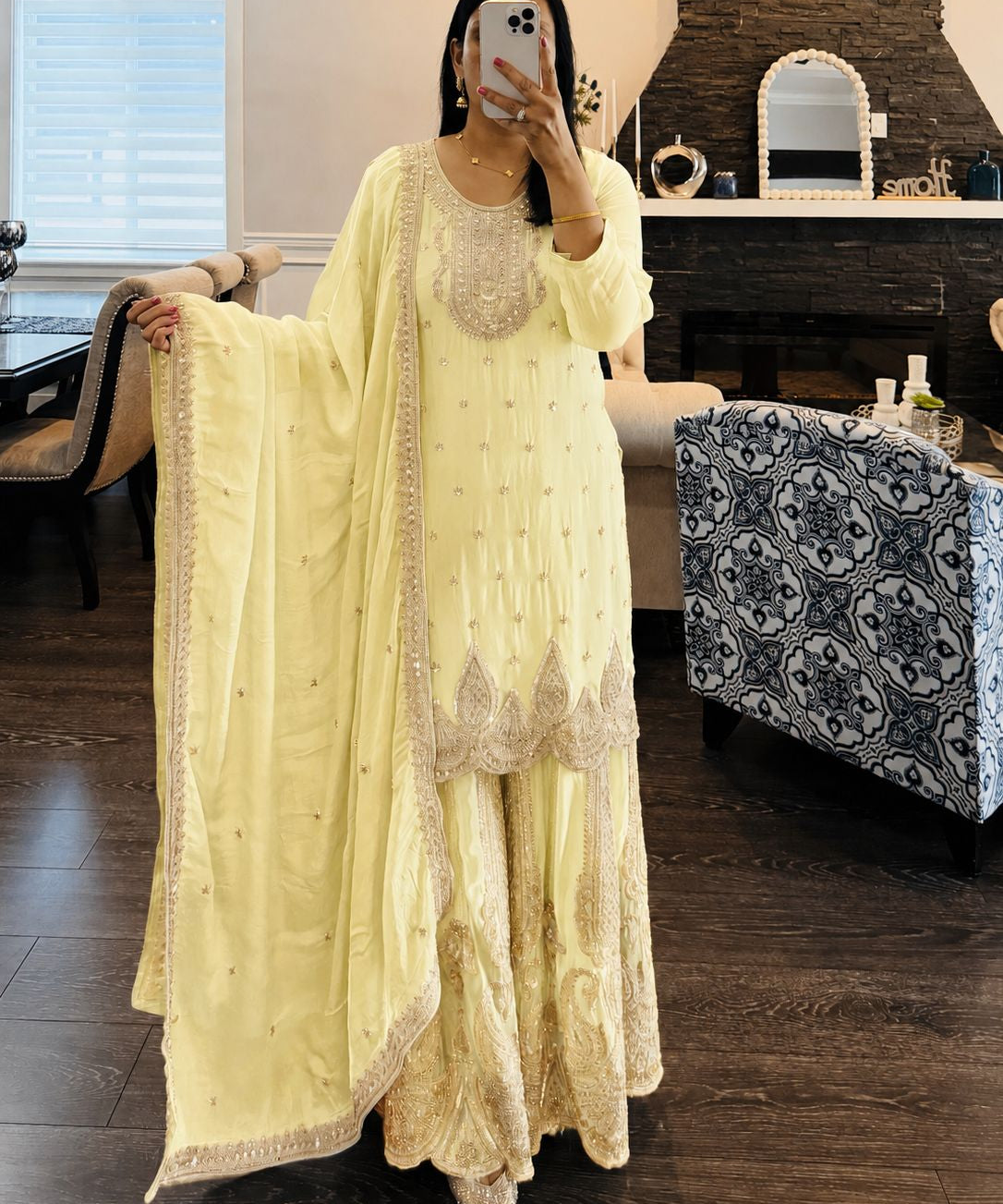 Stunning Georgette Embroidered Suit