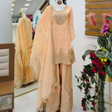 Stunning Georgette Embroidered Suit