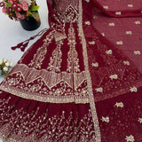 Attractive Embroidered Top Lehenga