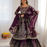 Attractive Embroidered Top Lehenga