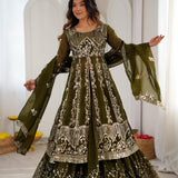 Attractive Embroidered Top Lehenga