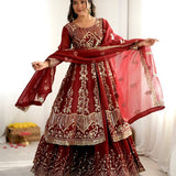 Attractive Embroidered Top Lehenga