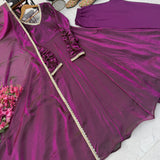 Lovely Fendy Silk Anarkali Gown