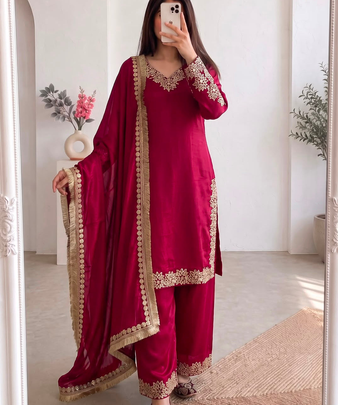 Partylook Chinon Silk Top Plazzo