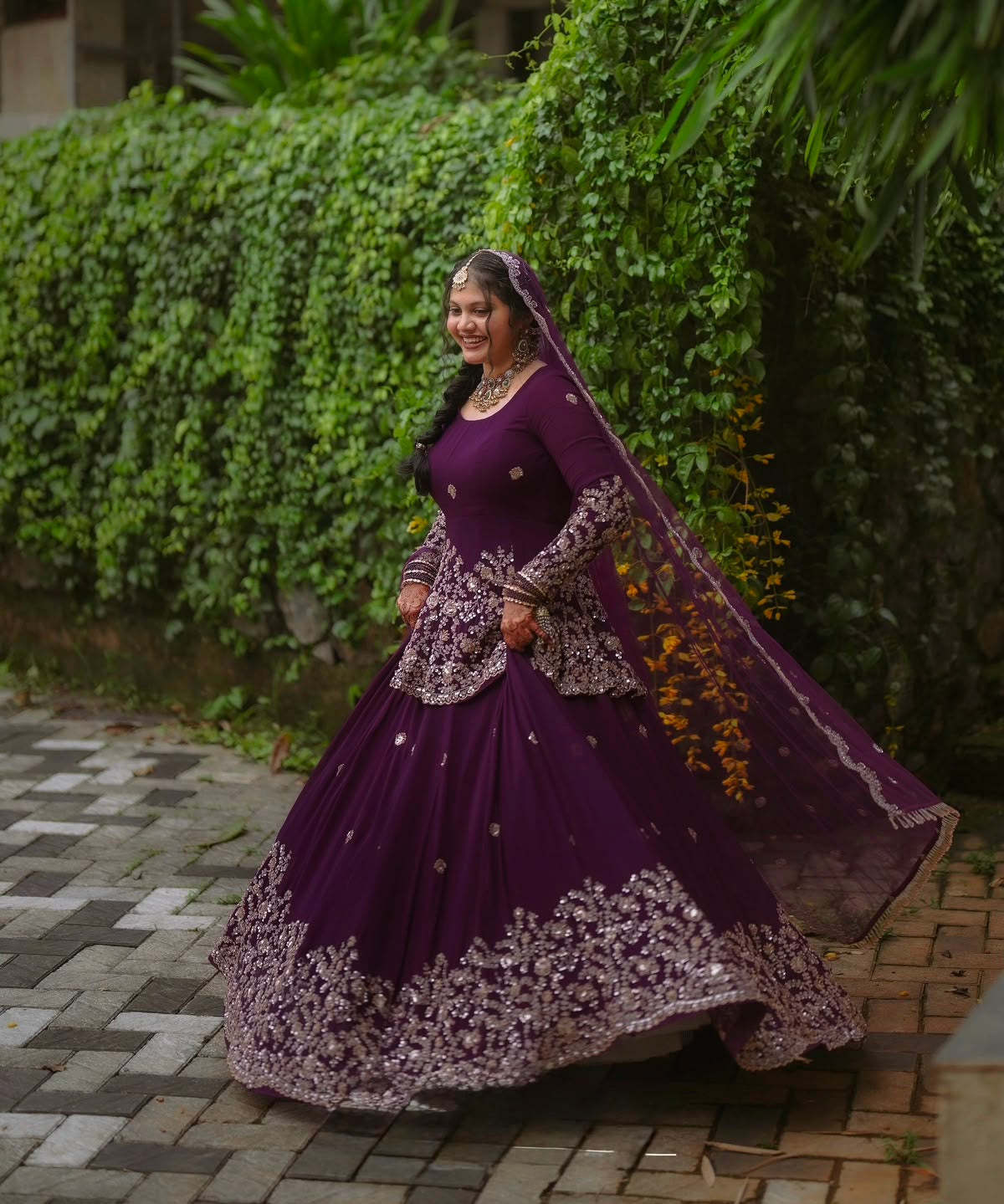 Panjabi Weeding Look Top Lehenga