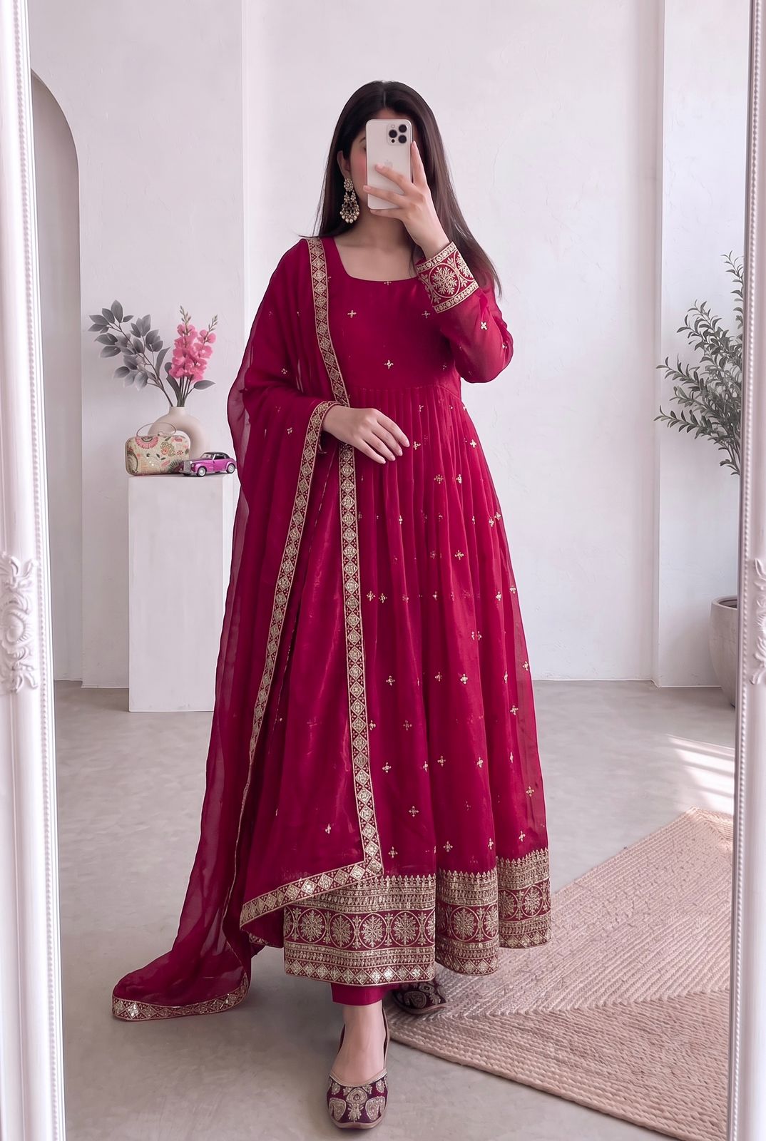 Stunning Fandy Silk Anarkali Gown