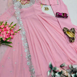 Classy Baby Pink Georgette Gown