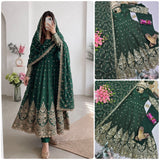 Alluring Embroidered Silk Anarkali Gown
