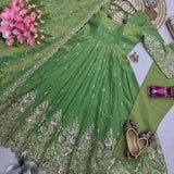 Alluring Embroidered Silk Anarkali Gown