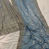 Delicated Sky Blue Silk Lehenga