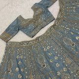 Delicated Sky Blue Silk Lehenga