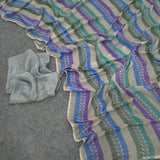 Beautiful Striped Silk Sarowski Saree