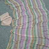 Beautiful Striped Silk Sarowski Saree