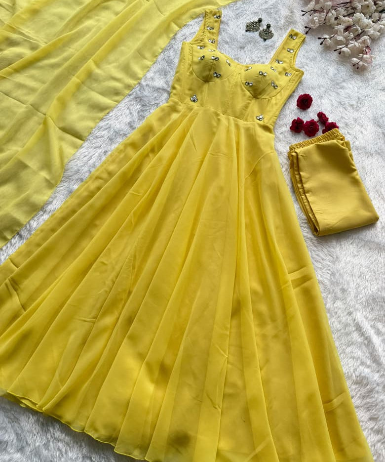 Decent Georgette Anarkali Suit