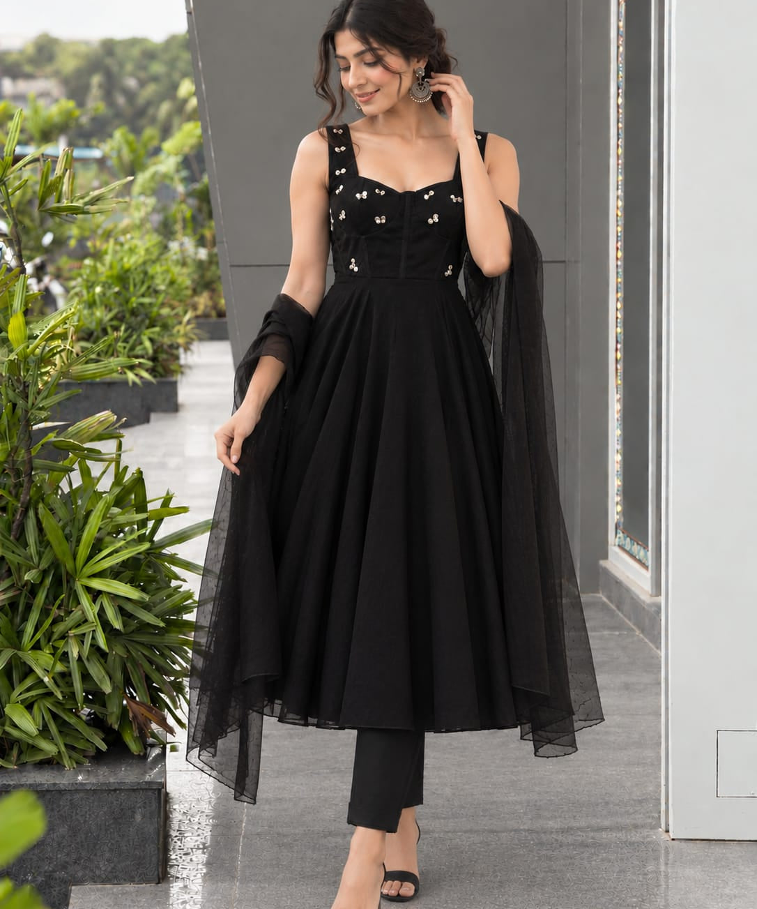 Decent Georgette Anarkali Suit