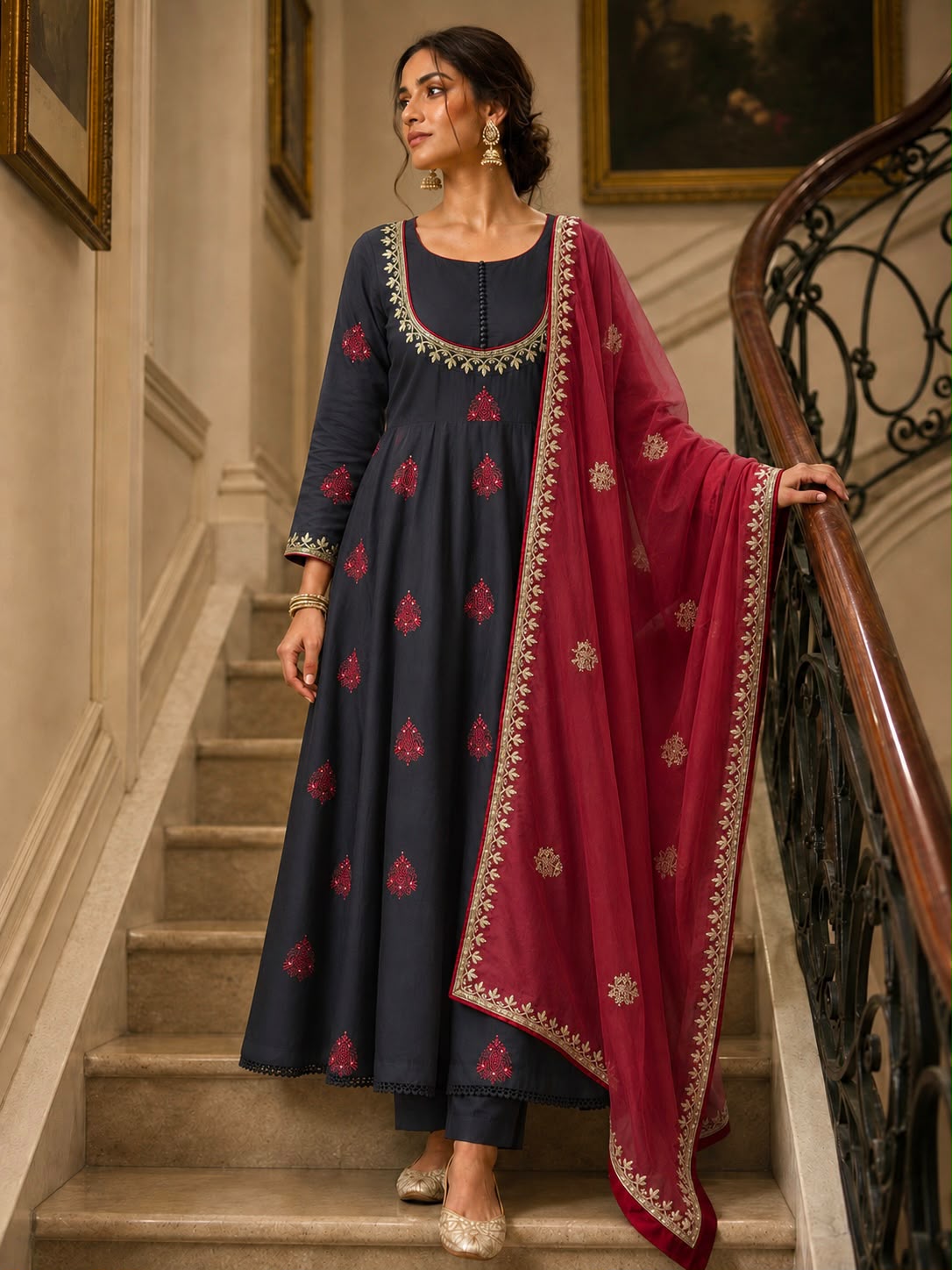 Festive Roman Cotton Gown