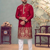 Traditional Mens Cotton Embroidered Kurta