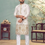 Traditional Mens Cotton Embroidered Kurta