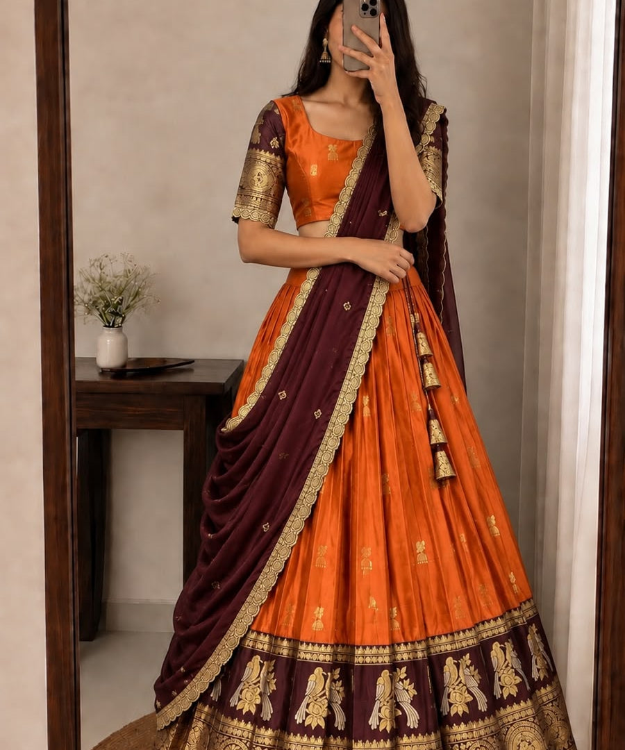 Premium Kanjivaram Silk Lehenga Choli
