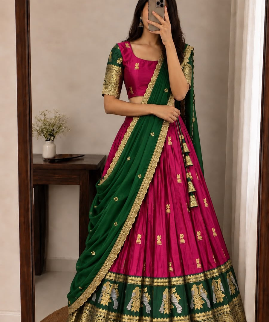 Premium Kanjivaram Silk Lehenga Choli