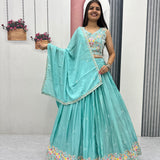 Festive Chinon Sequence Work Lehenga