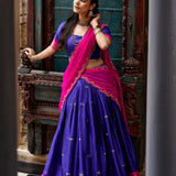 South Indian Style Cotton Silk Lehenga