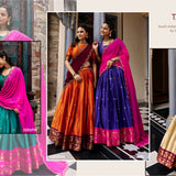 South Indian Style Cotton Silk Lehenga
