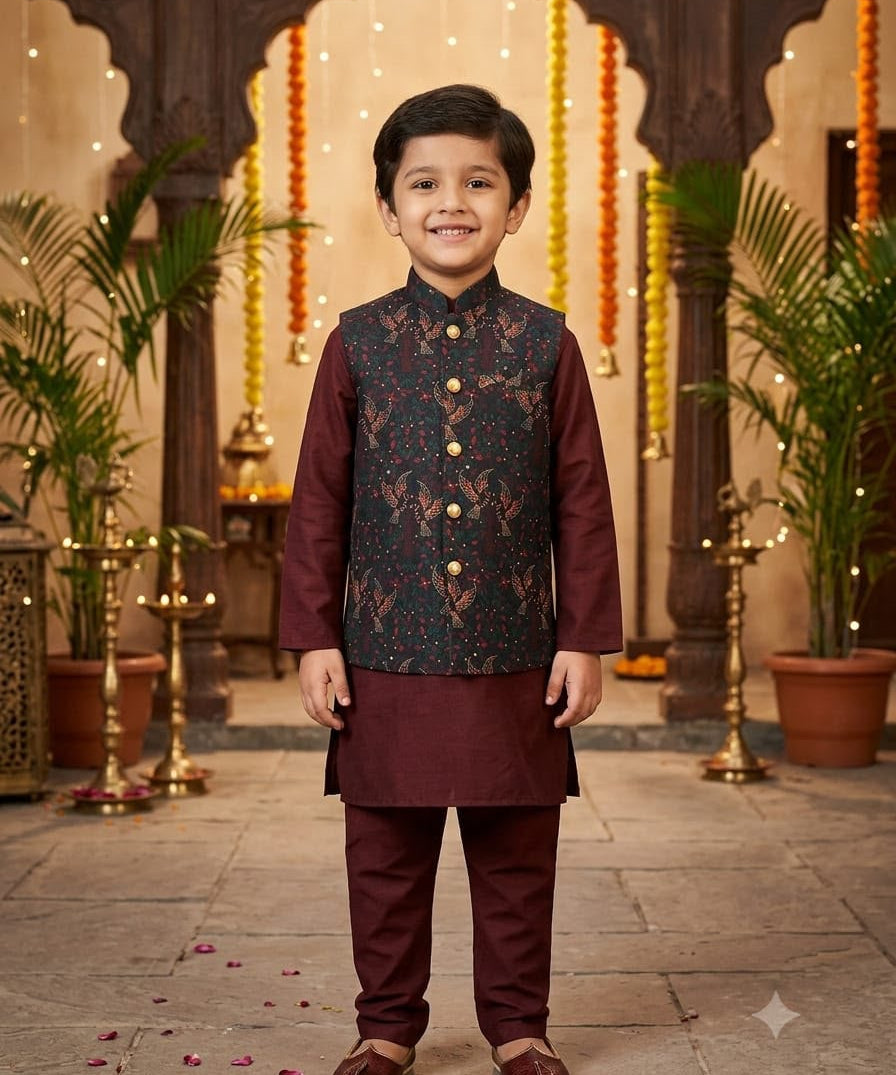 Wedding Special Kids Koti Kurta Set