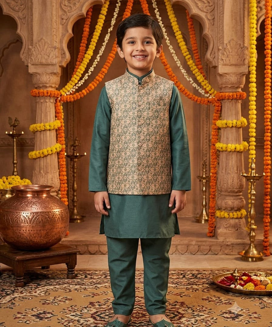 Wedding Special Kids Koti Kurta Set