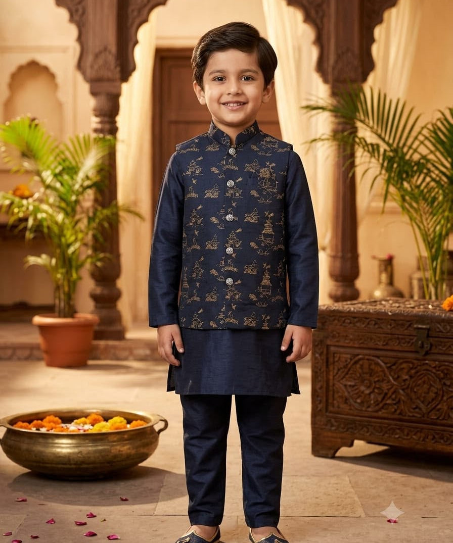 Wedding Special Kids Koti Kurta Set